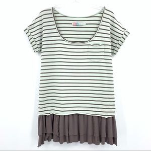 Free People Beach Mint Green Striped Knit Tunic